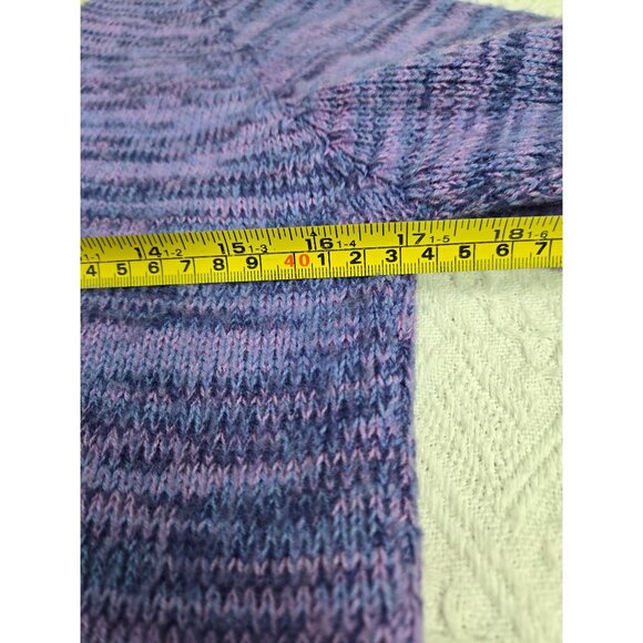Handmade Purple Knit Sweater With Llama & Snowflake Trim Fringed Hem Bust 34 - Picture 4 of 6